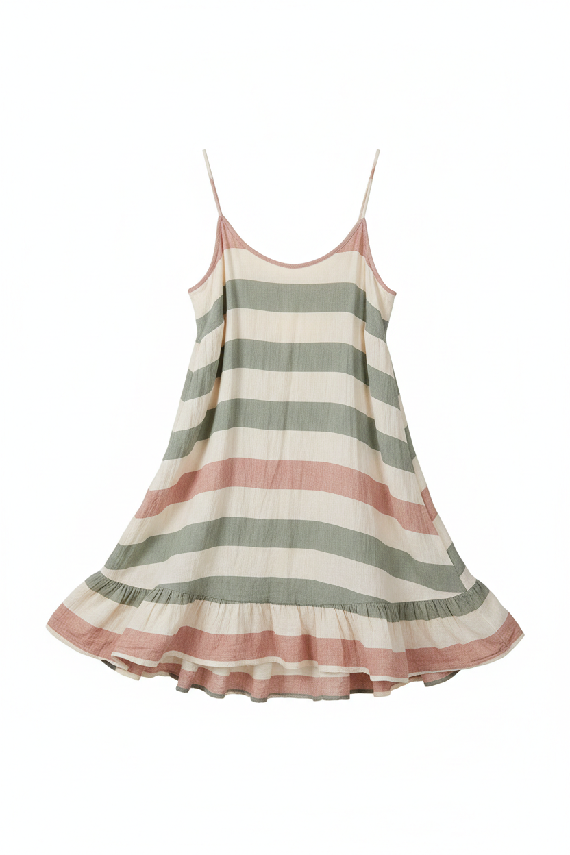 Pure Cotton Casual Sundress on white background