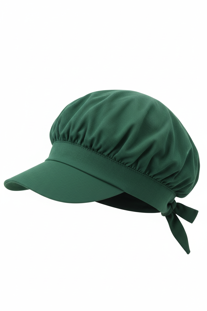 Feminine Cotton Cardani Hat with Visor in green