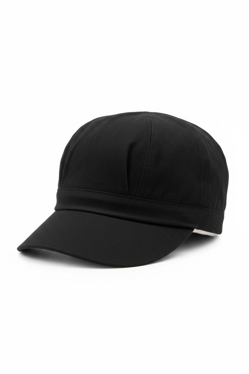 Feminine Cotton Cardani Hat with Visor in black