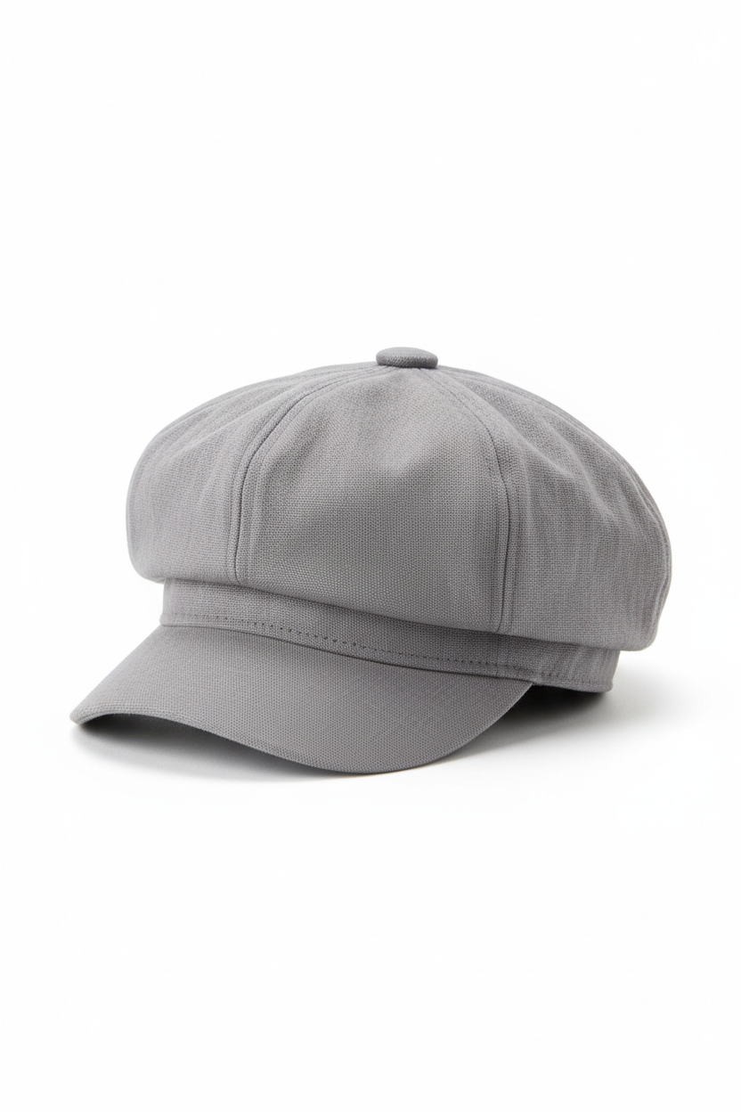 Feminine Cotton Newsboy Cap in gray