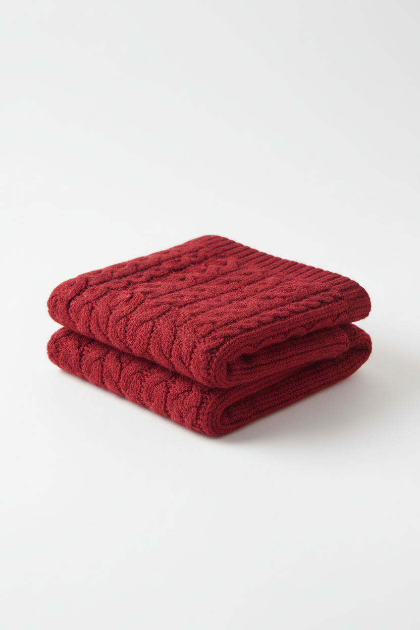 Pure Cotton Winter Neck Scarf in red