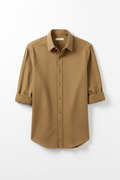 Men's Cotton Button-Down Dress Shirt in khaki