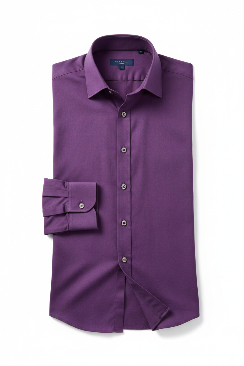 Men's Cotton Button-Down Dress Shirt in grape
