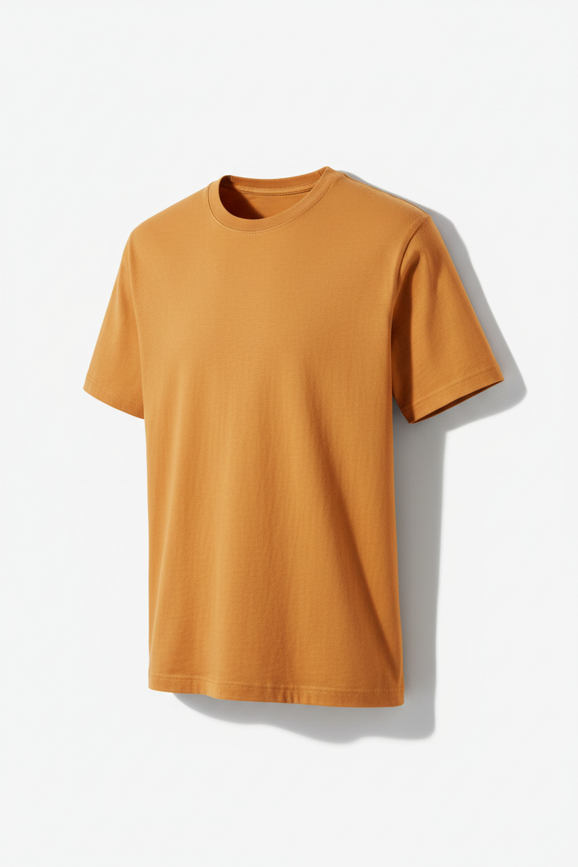 Men's Cotton Crew Neck T-Shirt in yam