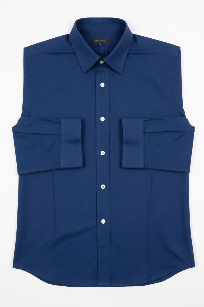 Men's Cotton Button-Down Dress Shirt in navy