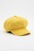 Feminine Cotton Newsboy Cap in yellow
