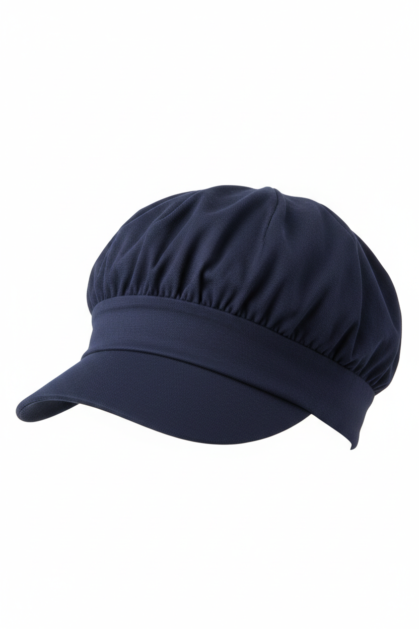 Feminine Cotton Cardani Hat with Visor in navy