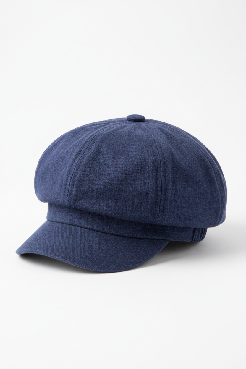 Feminine Cotton Newsboy Cap in blue