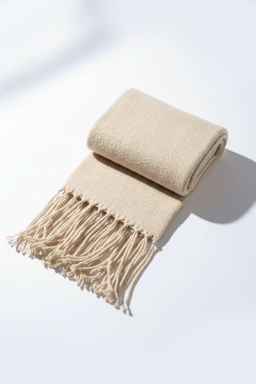 Pure Cotton Winter Neck Scarf with fringe