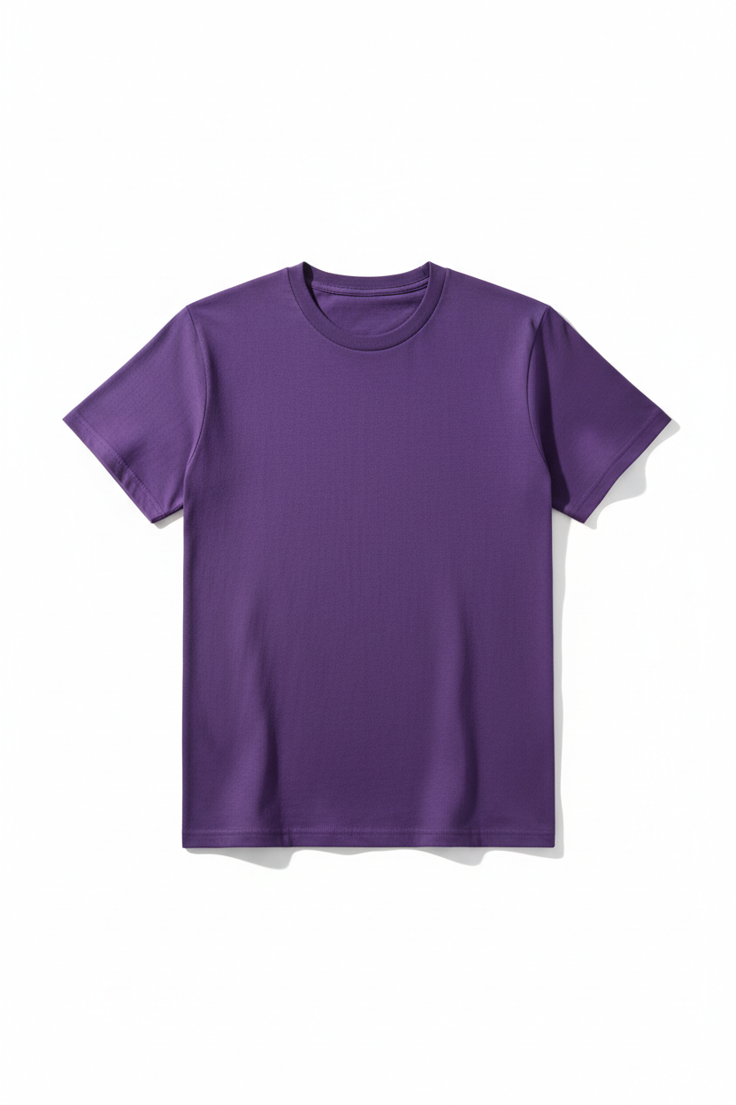 Men's Cotton Crew Neck T-Shirt in grape