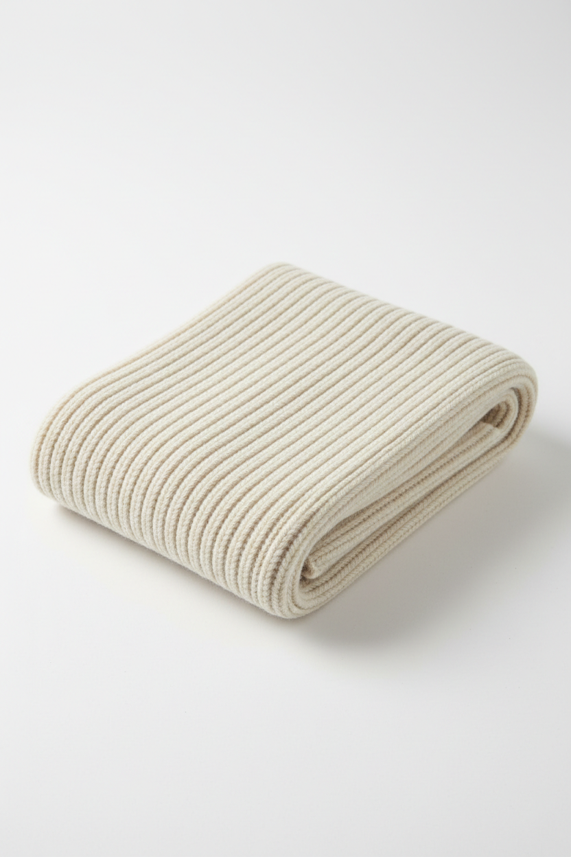 Pure Cotton Winter Neck Scarf ribbed texture