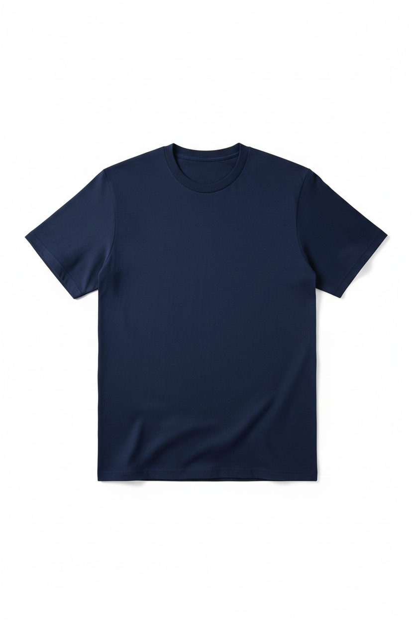 Men's Cotton Crew Neck T-Shirt in navy