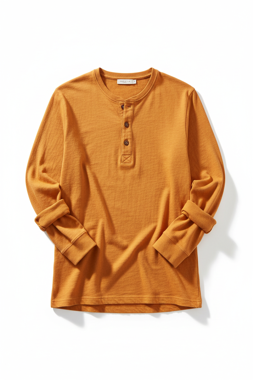 Men's Cotton Henley Shirt in yam