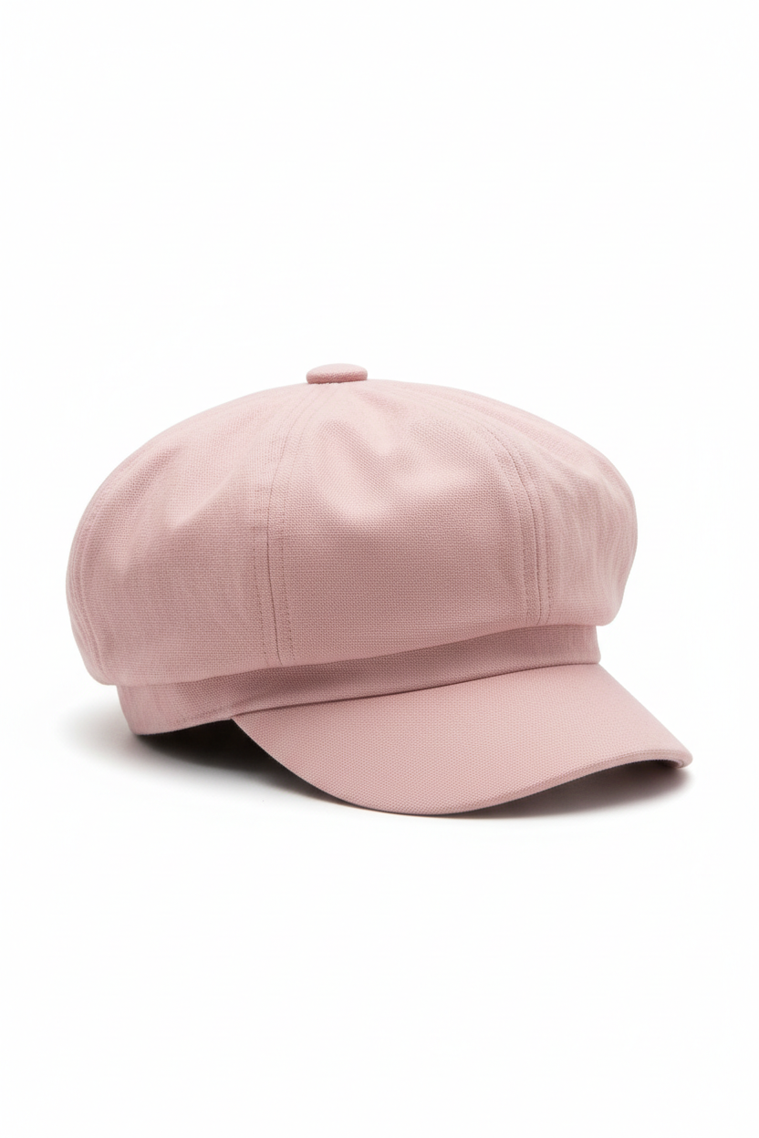 Feminine Cotton Newsboy Cap in pink
