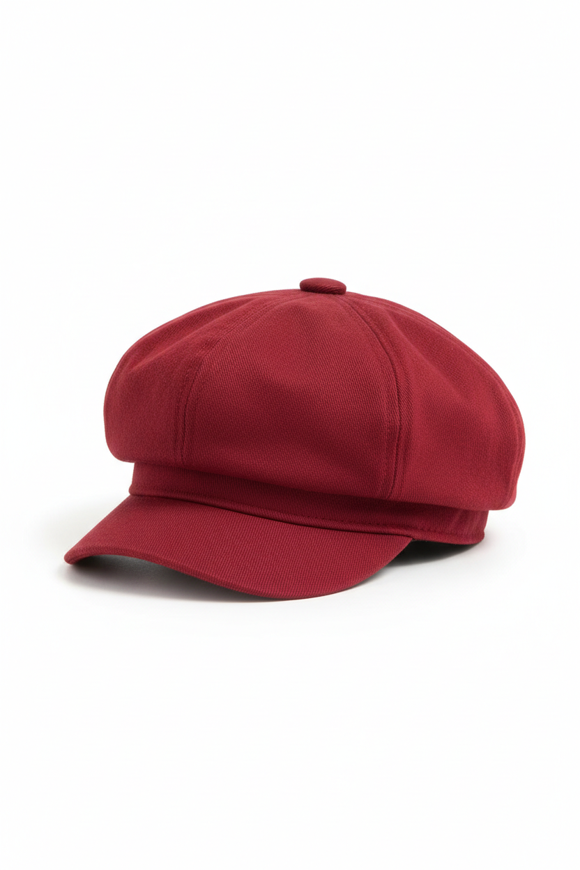 Feminine Cotton Newsboy Cap in red
