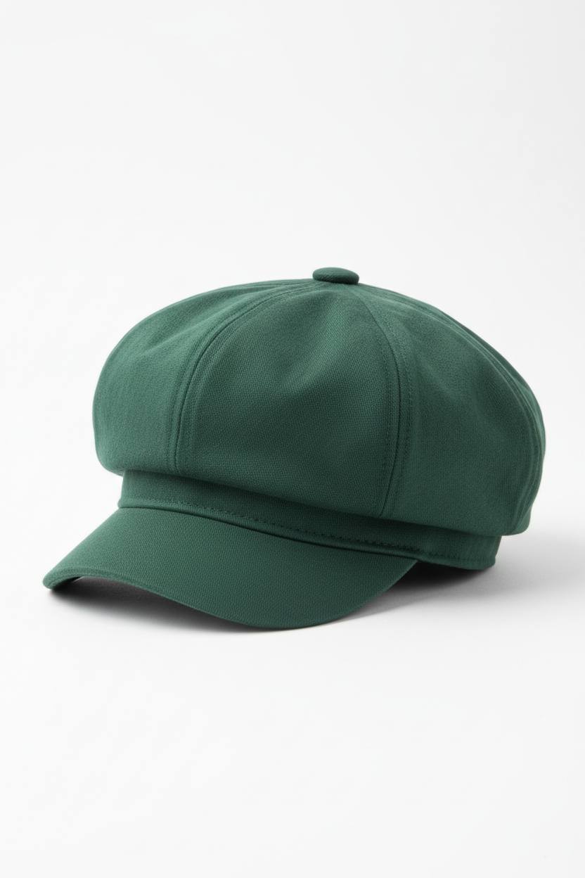 Feminine Cotton Newsboy Cap in green